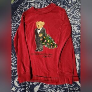Ralph Lauren Red Polo Bear Long Sleeve Shirt Size 6